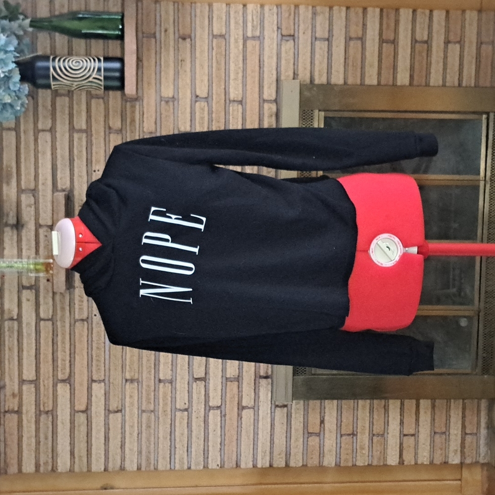 "NOPE" Black Cropped Hoodie